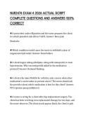 NUR2474 EXAM 4 2026 ACTUAL SCRIPT&NewLine;COMPLETE QUESTIONS AND ANSWERS 100&percnt;&NewLine;CORRECT