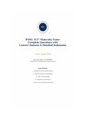 RNSG 1517 - A Maternity Exam &vert; Complete Questions with Correct Answers and Detailed Rationales - Latest Update 2026 