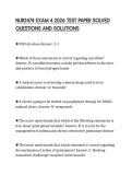 NUR2474 EXAM 4 2026 TEST PAPER SOLVED&NewLine;QUESTIONS AND SOLUTIONS