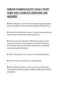 NUR2474 PHARMACOLOGY EXAM 2 STUDY&NewLine;GUIDE 2026 COMPLETE QUESTIONS AND&NewLine;ANSWERS