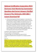 National Certification Corporation &lpar;NCC&rpar; &NewLine;Electronic Fetal Monitoring Examination &NewLine;Questions And Correct Answers &lpar;Verified &NewLine;Answers&rpar; Plus Rationales 2026 Q&A &vert; &NewLine;Instant Download Pdf 