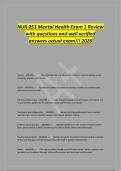 NUR 253 Mental Health Exam 1 Review&NewLine;with questions and well verified&NewLine;answers actual exam&excl;&excl;&excl; 2026&NewLine;