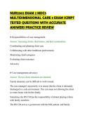 NUR2502 EXAM 2 MDC3&NewLine;MULTIDIMENSIONAL CARE 3 EXAM SCRIPT&NewLine;TESTED QUESTIONS WITH ACCURATE&NewLine;ANSWERS PRACTICE REVIEW