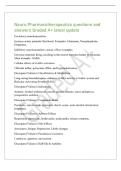 Neuro Pharmacotherapeutics questions and&NewLine;answers Graded A&plus; latest update&NewLine;Excitatory neurotransmitters&NewLine;Increase action potential likelihood&period; Examples&colon; Glutamate&comma; Norepinephrine&comma;&NewLine;Dopamine&period;&NewLine;Inhibitory neurotransmitters action&comma; effect&comma; examples&NewLine;Decrease