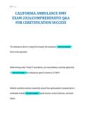 CALIFORNIA AMBULANCE DMV&NewLine;EXAM 2026&vert;COMPREHENSIVE Q&A&NewLine;FOR CERETIFICATION SUCCESS