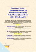 Civic Literacy Review &vert; Comprehensive Practice Test Exam Questions & Expertly Verified Answers &vert; Latest Update 2026 &ndash; 2027 &lpar;Graded A&rpar;&NewLine;