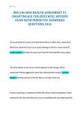 BSN 246 HESI HEALTH ASSESSMENT V1&NewLine;&lpar;NIGHTINGALE COLLEGE&rpar; WELL REVISED&NewLine;EXAM WITH PERFECTLY ANSWERED&NewLine;QUESTIONS 2026