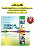 Medical Assisting Administrative & Clinical Competencies &NewLine;&lpar;MindTap Course List&rpar; 9th Edition &NewLine;by Michelle Blesi&comma; All Chapters 1 - 58