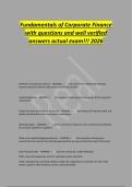 Fundamentals of Corporate Finance&NewLine;with questions and well verified&NewLine;answers actual exam&excl;&excl;&excl; 2026