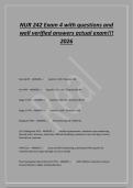 NUR 242 Exam 4 with questions and&NewLine;well verified answers actual exam&excl;&excl;&excl;&NewLine;2026