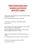 NFHS Football Rules Exam  &NewLine;Questions and Ansẉers  &NewLine;20262027 update 