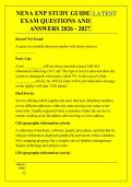 NENA ENP STUDY GUIDE &NewLine;EXAM QUESTIONS AND &NewLine;ANSWERS 2026 - 2027