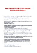 A&P 319 Exam 1 TAMU Cohn Questions With Complete Answers