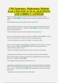 C381 Elementary Mathematics Methods &NewLine;Exam UPDATED ACTUAL QUESTIONS &NewLine;AND CORRECT ANSWERS