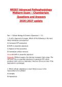 NR507 Advanced Pathophysiology &NewLine;Midterm Exam &ndash; Chamberlain  &NewLine;Questions and Ansẉers  &NewLine;20262027 update