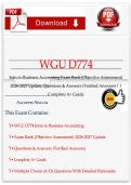 WGU D774 Intro to Business Accounting Exam Bank - Objective Assessment 2026-2027 Update  