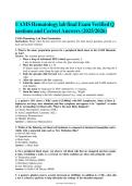 UAMS Hematology lab final Exam Verified Questions and Correct Answers &lpar;2025&sol;2026&rpar;&NewLine;