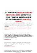 ATI RN Medical-Surgical Nursing Proctored Exam Study Guide&colon; High-Yield Practice Questions&comma; Detailed Rationales & Verified Answers &lpar;2026&ndash;2027 Edition&rpar;