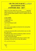 GB 370 UNIT 8 QUIZ &NewLine;QUESTIONS AND &NewLine;ANSWERS 2026 - 2027