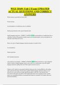 WGU D169&colon; Unit 2 Exam UPDATED &NewLine;ACTUAL QUESTIONS AND CORRECT &NewLine;ANSWERS