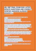 JBL EMT FINAL EXAM 2026 LATEST&NewLine;UPDATE QUESTIONS AND CORRECT&NewLine;VERIFIED ANSWERS ALREADY&NewLine;GRADED A&plus;&NewLine;