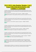 WGU D219- John Hopkins Modules- Unit 3 &NewLine;Exam UPDATED QUESTIONS AND &NewLine;CORRECT ANSWERS