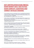 DOT EXAM TEST BANK EXAM NEWEST 2025&sol; 2026 ACTUAL EXAM TEST BANK&vert; COMPLETE REAL EXAM QUESTIONS AND CORRECT DETAILED ANSWERS