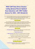 WGU C207 Data Driven Decision making Quizzes&vert; Newest Updated Exam Questions with 100&percnt; Verified Answers For 2026 &ndash; 2027 &lpar;Graded A&rpar;&NewLine;