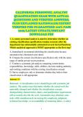 CALIFORNIA PERSONNEL ANALYST &NewLine;QUALIFICATION EXAM WITH ACTUAL &NewLine;QUESTIONS AND VERIFIED ANSWERS&comma; &NewLine;PLUS EXPLAINED RATIONALES&sol;EXPERT &NewLine;VERIFIED FOR GUARANTEED 100&percnt; PASS &NewLine;2026&sol;LATEST UPDATE&sol;INSTANT &NewLine;DOWNLOAD PDF