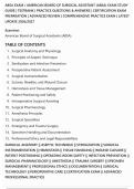 ABSA EXAM &sol; AMERICAN BOARD OF SURGICAL ASSISTANT &lpar;ABSA&rpar; EXAM STUDY&NewLine;GUIDE &vert; TESTBANK &vert; PRACTICE QUESTIONS & ANSWERS &vert; CERTIFICATION EXAM&NewLine;PREPARATION &vert; ADVANCED REVIEW &vert; COMPREHENSIVE PRACTICE EXAM &vert; LATEST&NewLine;UPDATE 2026&sol;2027