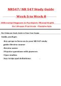NR547 Differential Diagnosis in Psychiatric-Mental Health Across the Lifespan Practicum Week 5&ndash;8 Study Guide Questions&comma; Answers and Rationales Chamberlain 2027