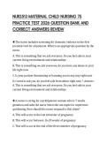 NUR2513 MATERNAL CHILD NURSING 75&NewLine;PRACTICE TEST 2026 QUESTION BANK AND&NewLine;CORRECT ANSWERS REVIEW
