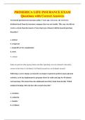 PRIMERICA LIFE INSURANCE EXAM&NewLine;Questions with Correct Answers
