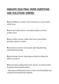 NUR4590 2026 FINAL PAPER QUESTIONS&NewLine;AND SOLUTIONS VERIFIED