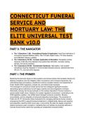 CONNECTICUT FUNERAL SERVICE & MORTUARY LAW TEST BANK &lpar;2026&sol;2027&rpar; &vert; The Elite Universal Prep &lpar;69&plus; Questions &plus; Rationales&rpar;