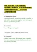 PPR PRACTICE EXAM TERMINAL&NewLine;CERTIFICATION EVALUATION COMPLETE&NewLine;QUESTIONS WITH FULL SOLUTION&NewLine;ALREADY PASSED