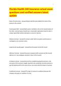 Florida Health 2-40 Insurance License Exam Practice Questions & Verified Answers &lpar;Latest 2025 Edition&rpar; &vert; Comprehensive Health Insurance Exam Prep