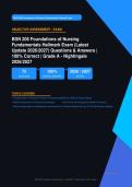 BSN 206 Foundations of Nursing Fundamentals Hallmark Exam Actual 2026&sol;2027 &ndash; Complete Exam-Style Questions &vert; 100&percnt; Verified &ndash; Pass Guaranteed &ndash; A&plus; Graded