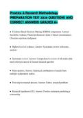 Practice & Research Methodology&NewLine;PREPARATION TEST 2026 QUESTIONS AND&NewLine;CORRECT ANSWERS GRADED A&plus;
