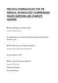 PRACTICAL PHARMACOLOGY FOR THE&NewLine;SURGICAL TECHNOLOGIST COMPREHENSIVE&NewLine;SOLVED QUESTIONS AND COMPLETE&NewLine;ANSWERS