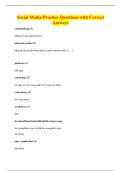 Social Media Practice Questions with Correct&NewLine;Answers