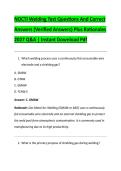 NOCTI Welding Test Questions And Correct &NewLine;Answers &lpar;Verified Answers&rpar; Plus Rationales &NewLine;2027 Q&A &vert; Instant Download Pdf 