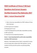 FDNY Certificate of Fitness P-98 Exam &NewLine;Questions And Correct Answers &NewLine;&lpar;Verified Answers&rpar; Plus Rationales 2027 &NewLine;Q&A &vert; Instant Download Pdf 