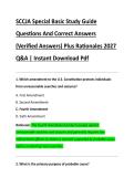 SCCJA Special Basic Study Guide &NewLine;Questions And Correct Answers &NewLine;&lpar;Verified Answers&rpar; Plus Rationales 2027 &NewLine;Q&A &vert; Instant Download Pdf 