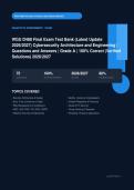 WGU D488 Cybersecurity Architecture & Engineering Final Exam Test Bank Actual 2026&sol;2027 &ndash; Complete Exam-Style Questions &vert; 100&percnt; Verified &ndash; Pass Guaranteed &ndash; A&plus; Graded