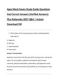 Apex Mock Exams Study Guide Questions &NewLine;And Correct Answers &lpar;Verified Answers&rpar; &NewLine;Plus Rationales 2027 Q&A &vert; Instant &NewLine;Download Pdf 