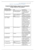 Pearson BTEC Applied Science &lpar;Distinction&rpar; Unit 6&colon; Investigative Project Assignment 6B&colon; Produce a plan for an investigative project based on the proposal