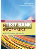 TEST BANK FOR NURSING INFORMATICS AND THE FOUNDATION OF KNOWLEDGE 4TH EDITION BY MCGONIGLE ALL CHAPTERS COVERED COMPLETE GUIDE GRADED A&plus;&period;