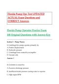 Florida Pump Ops Test UPDATED ACTUAL Exam Questions and CORRECT Answers