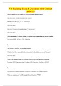 VA Training Exam 1 Questions with Correct&NewLine;Answers